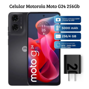 CELULAR MOTOROLA G24 256GB 4GB RAM 50MP + 2MP 6.6' NEGRO