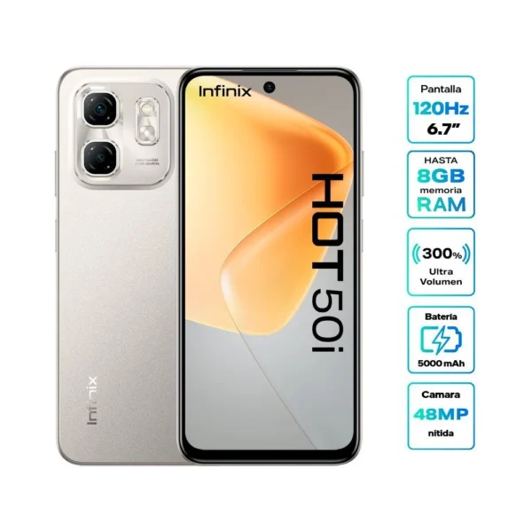 INFINIX HOT 50I 256GB 8GB 48 MP + IA CAM 6.7" TITANIUM GREY